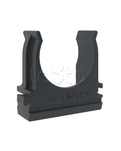 Держатель с защелкой D=25 (Черный) DKC (51025N) в Северодвинске Держатели, клипсы, скобы Pintop.ru