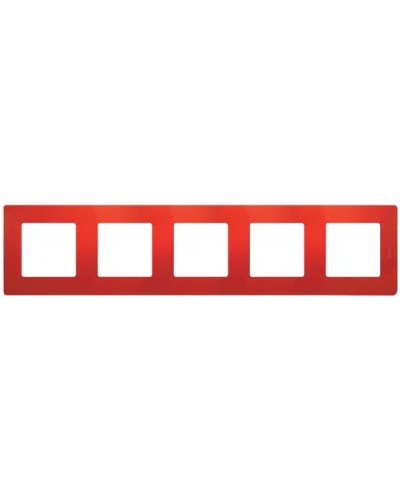 Рамка 5 постов Etika красный Legrand 672535 в Северодвинске Аксессуары для кабель-канала Pintop.ru