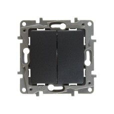 Переключатель двухклавишный Etika Plus 10 AX 250 В антрацит Legrand 672612